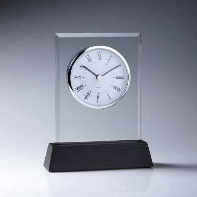 Clock Glass with Black Base – Trophy Mart Online