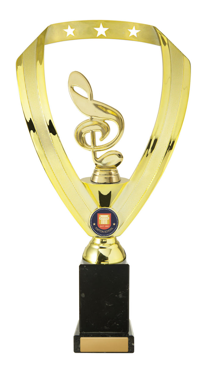 Music Note with Gold Backstand and Marble – Trophy Mart Online